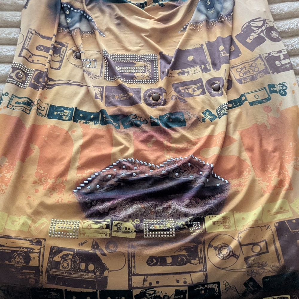 Vintage Cassette Print Skirt